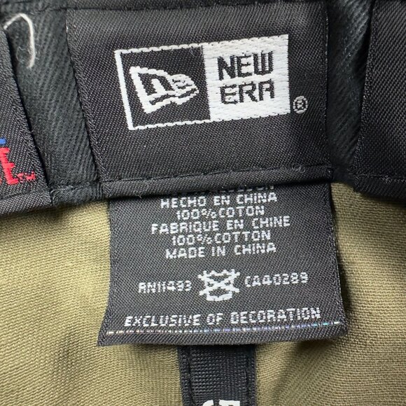 New Era Los Angeles Dodgers Camo Fitted Hat Size 7 1/8 Cotton Green & Brown - Picture 14 of 16